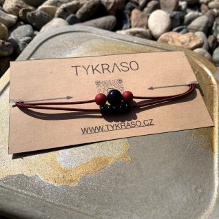 Gumička do vlasů s korálky – tmavá modrá - obrázek 1 z galerie