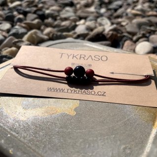 Gumička do vlasů s korálky – tmavá modrá - obrázek 3 z galerie