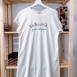 Krátké šaty s páskem – krémová - druhý obrázek z galerie