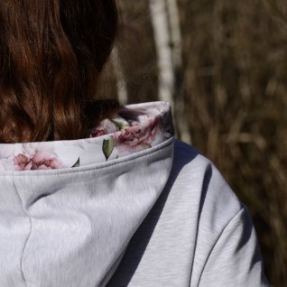 Šaty s květinovými prostřihy – šedá - obrázek 2 z galerie