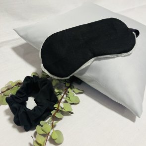 Dárkový set na spaní (spací maska + gumička) – černá - první obrázek z galerie
