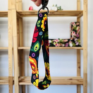 Klíčenka – foklór černá - obrázek 1 z galerie