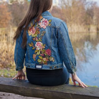 Vyšívaná bunda #056 – džínová - obrázek 3 z galerie