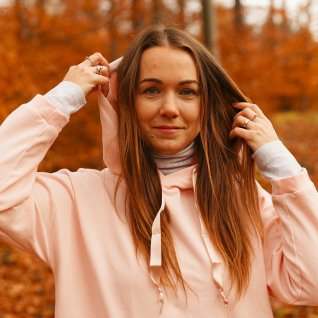 Basic mikina s kapucí – světlá růžová - obrázek 1 z galerie