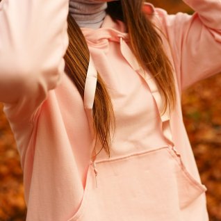 Basic mikina s kapucí – světlá růžová - obrázek 3 z galerie