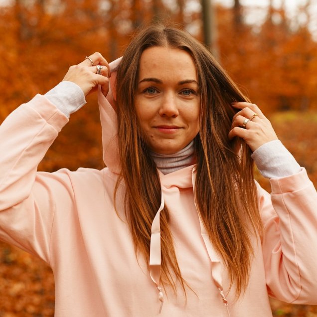 Basic mikina s kapucí – světlá růžová