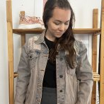 Vyšívaná bunda #090 – džínová - druhý obrázek z galerie