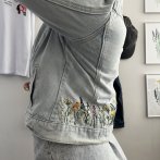 Vyšívaná bunda #094 – džínová - druhý obrázek z galerie