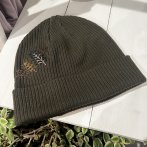 Vyšívaná bavlněná čepice na přání – Olivová - třetí obrázek z galerie