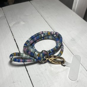 Boho popruh na telefon – Tyrkysovo-modrá - první obrázek z galerie