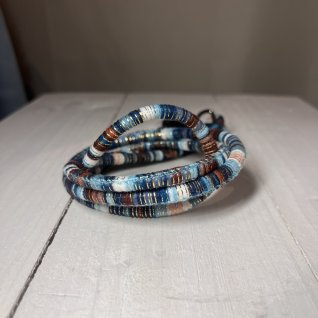 Boho popruh na telefon – modro-hnědá - obrázek 1 z galerie
