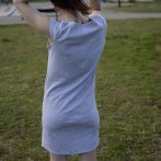 Volné basic šaty – šedá - čtvrtý obrázek z galerie