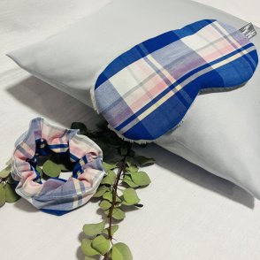 Dárkový set na spaní (spací maska + gumička) – růžovo modrá - první obrázek z galerie