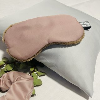 Dárkový set na spaní (spací maska + gumička) – starorůžová - obrázek 3 z galerie