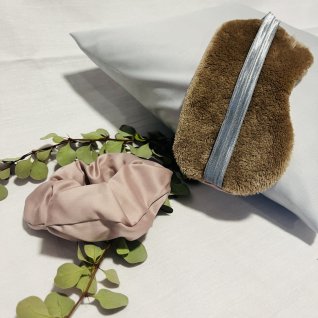 Dárkový set na spaní (spací maska + gumička) – starorůžová - obrázek 4 z galerie