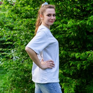 Tričko basic krátký rukáv – šedá - obrázek 1 z galerie
